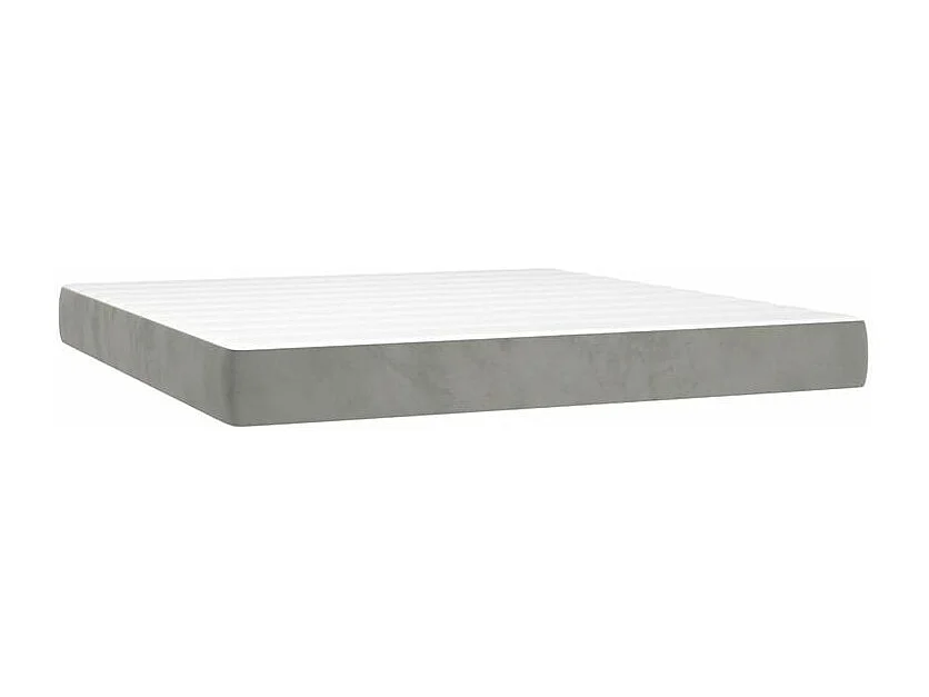 Sommier à lattes de lit matelas et LED Gris clair 160x200