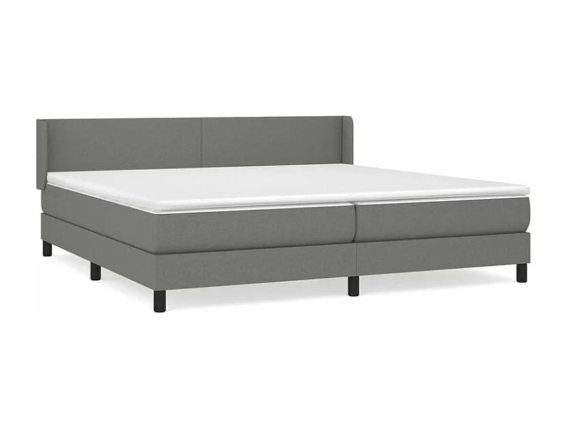 Sommier à lattes de lit avec matelas Gris foncé 200x200 Tissu