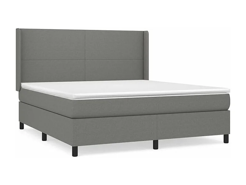 Sommier à lattes de lit avec matelas Gris foncé 160x200 Tissu