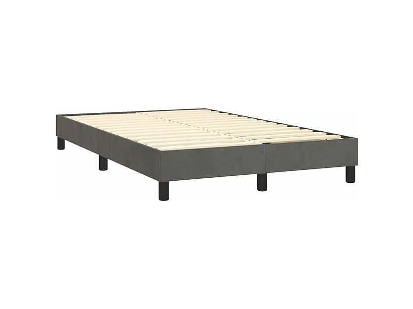 Sommier à lattes de lit et matelas Gris foncé 120x200 Velours