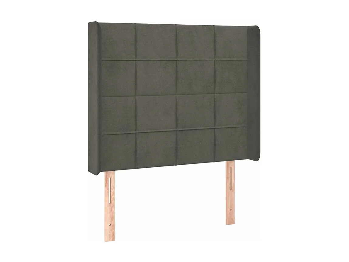 Sommier à lattes de lit matelas LED Gris foncé 90x190 Velours