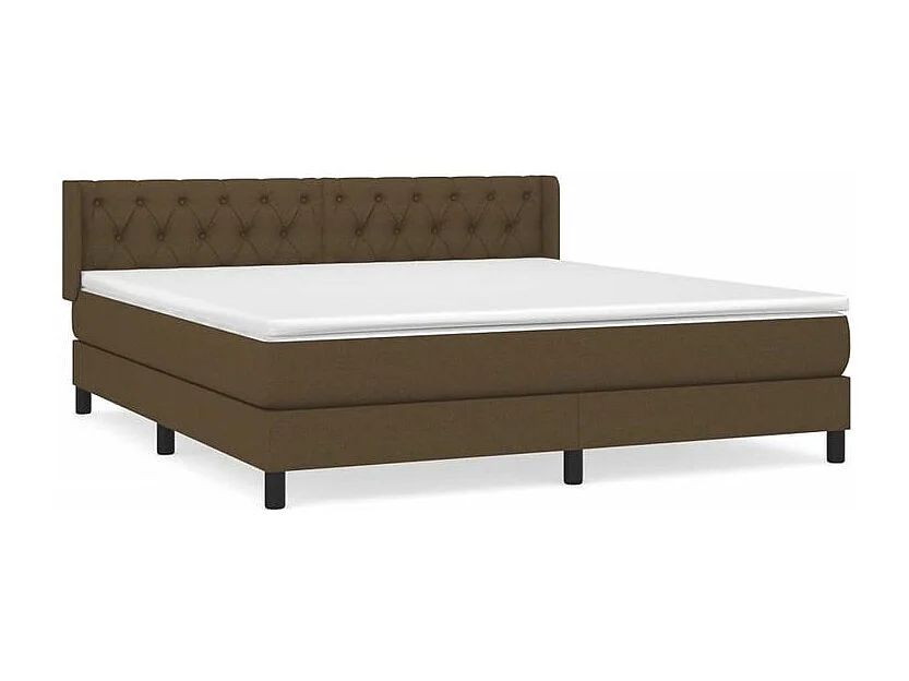 Sommier à lattes de lit avec matelas Marron foncé 160x200