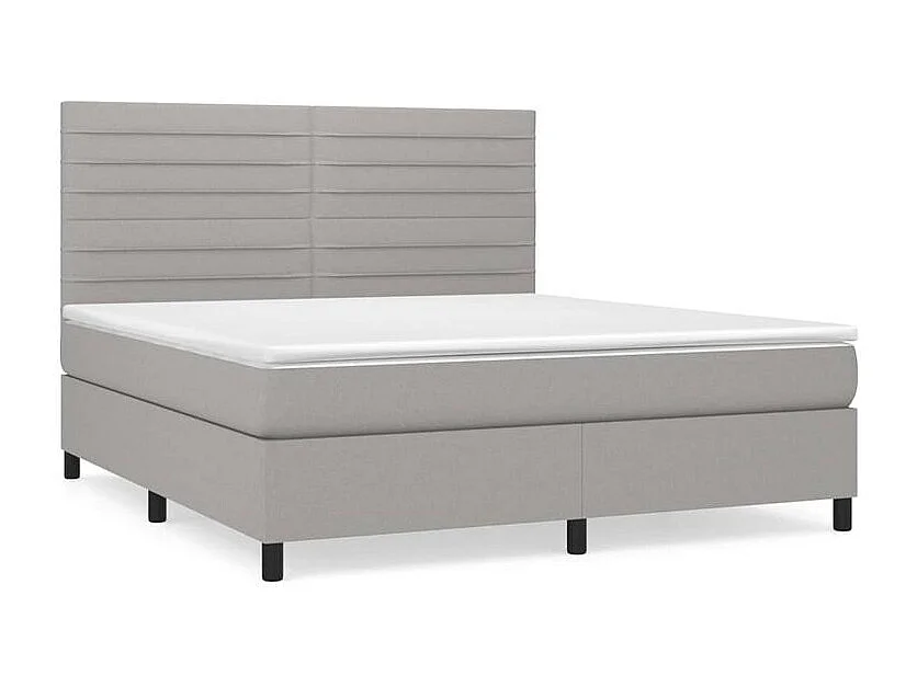 Sommier à lattes de lit avec matelas Gris clair 160x200 Tissu