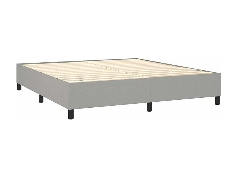 Sommier à lattes de lit avec matelas Gris clair 160x200 Tissu