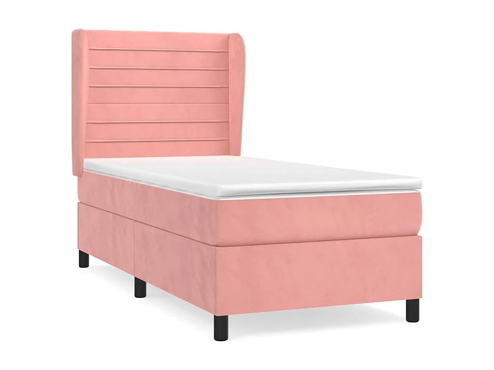 Sommier à lattes de lit avec matelas Rose 100x200 Velours
