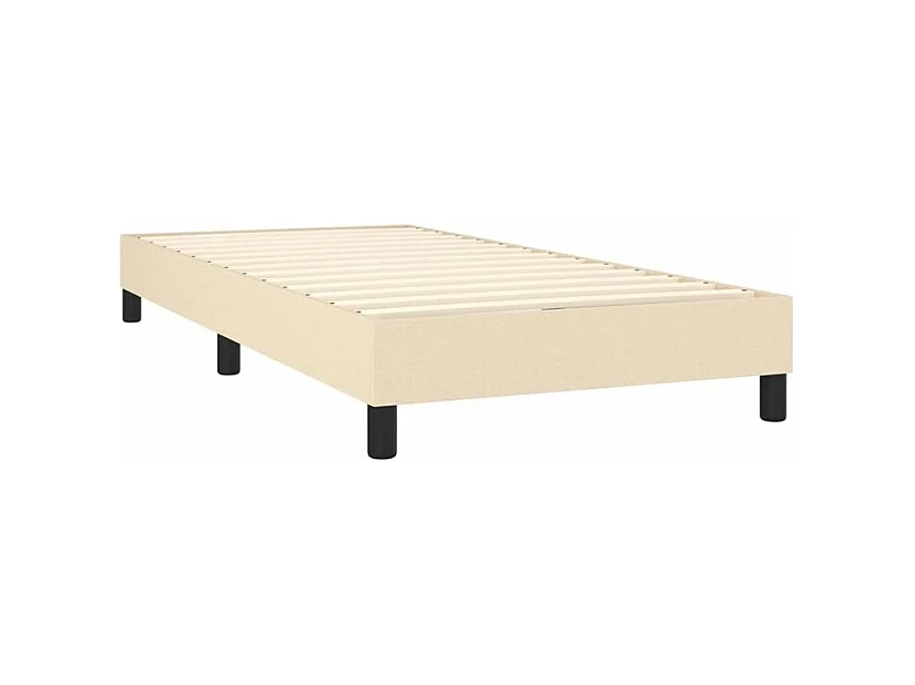 Sommier à lattes de lit avec matelas Crème 80x200 Tissu