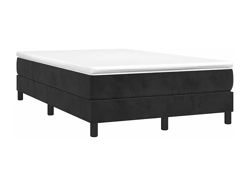 Sommier à lattes de lit avec matelas Noir 120x200 Velours