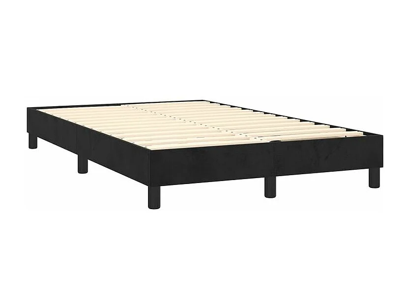 Sommier à lattes de lit avec matelas Noir 120x200 Velours
