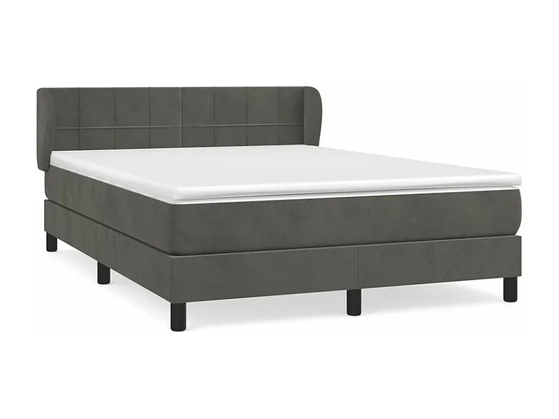 Sommier à lattes de lit et matelas Gris foncé 140x190 Velours