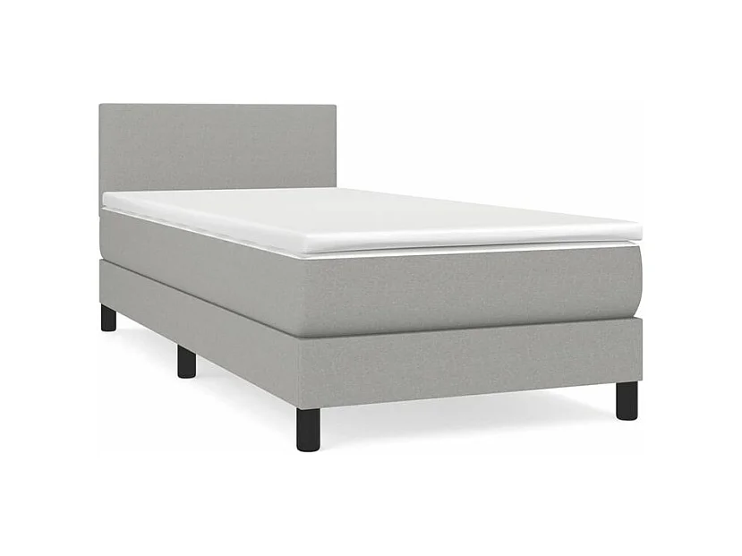 Sommier à lattes de lit avec matelas Gris clair 80x200 Tissu