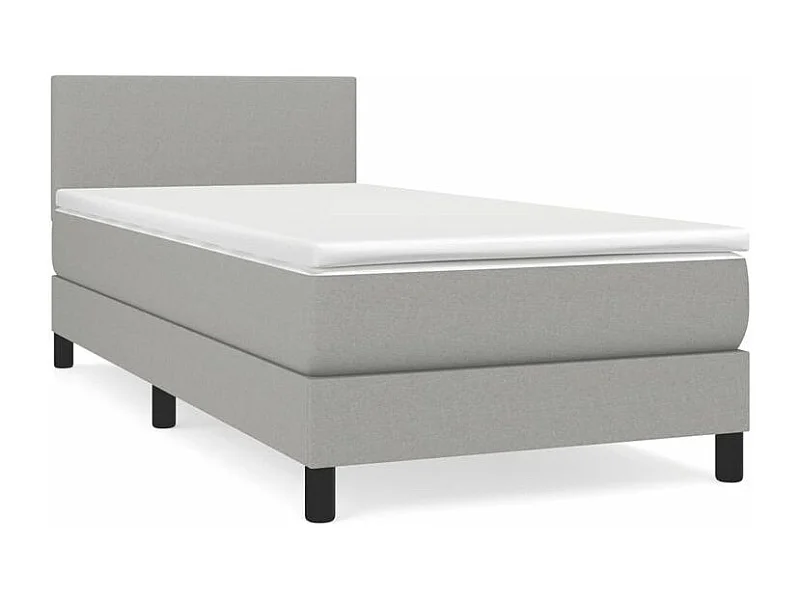 Sommier à lattes de lit avec matelas Gris clair 80x200 Tissu