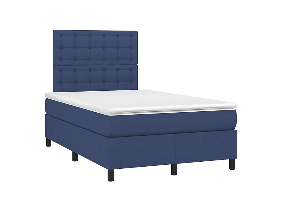 Boxspring met matras en LED stof blauw 120x200 cm