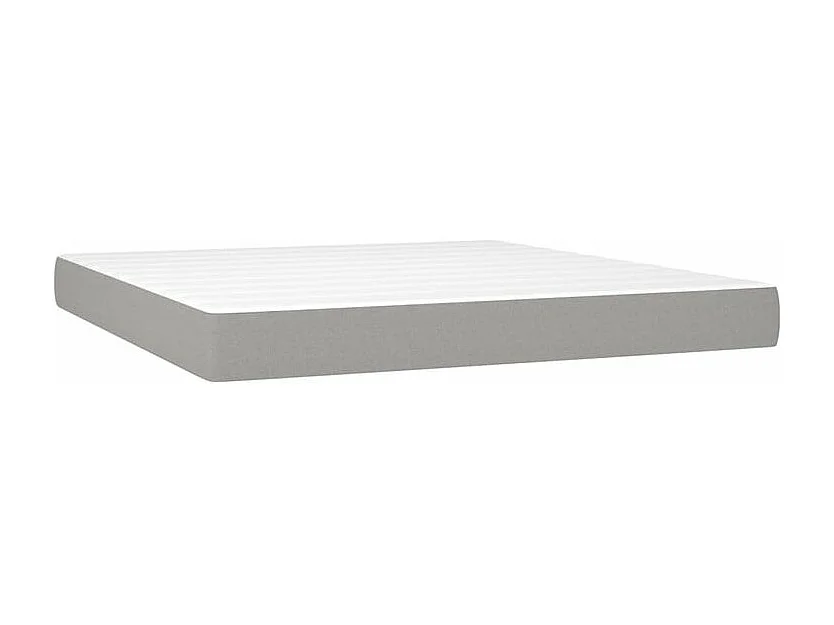 Sommier à lattes de lit et matelas et LED Gris clair 180x200