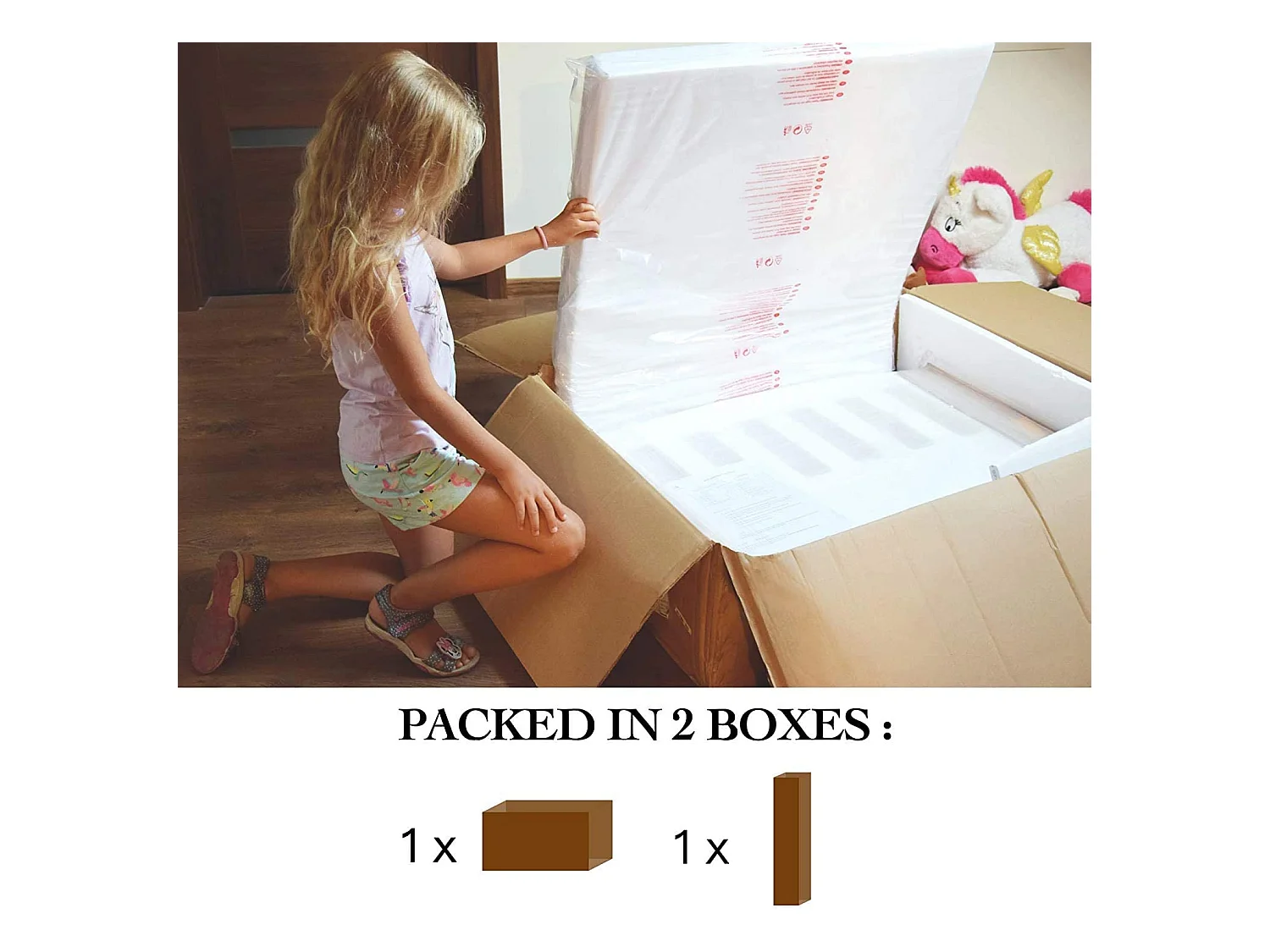 Lit enfant avec barrière de sécurité amovible blanc Moly-Matelas mousse-80x140-Tiroirs Avec tiroir