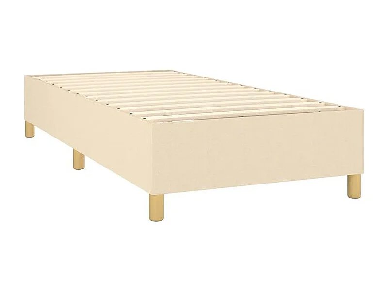 Sommier à lattes de lit et matelas et LED Crème 80x200 Tissu