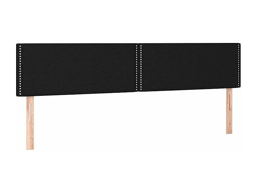 Sommier à lattes de lit et matelas et LED Noir 200x200 Tissu