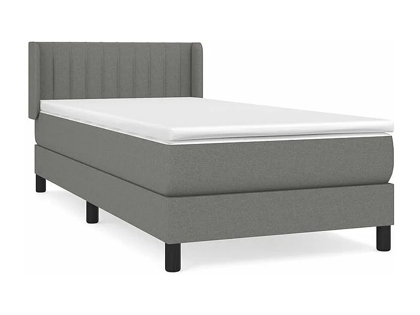Sommier à lattes de lit avec matelas Gris foncé 100x200 Tissu