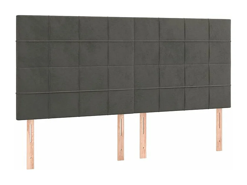 Sommier à lattes de lit et matelas Gris foncé 180x200 Velours