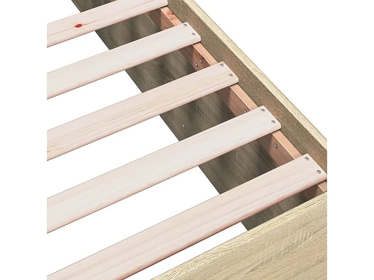 Cadre de lit chêne sonoma 160x200 bois d'ingénierie
