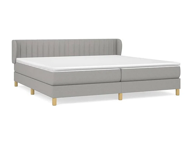 Sommier à lattes de lit avec matelas Gris clair 200x200 Tissu
