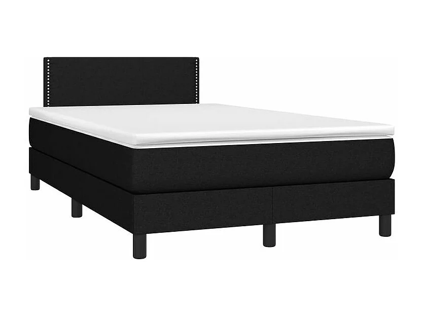 Sommier à lattes de lit avec matelas Noir 120x200 Tissu