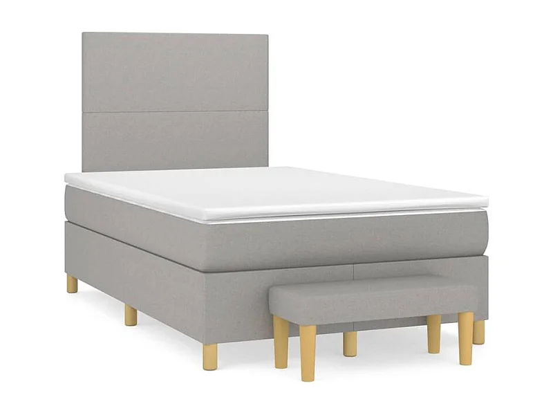 Sommier à lattes de lit avec matelas Gris clair 120x200 Tissu