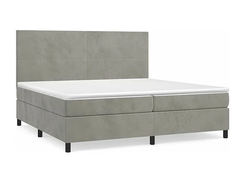 Sommier à lattes de lit et matelas Gris clair 200x200 Velours