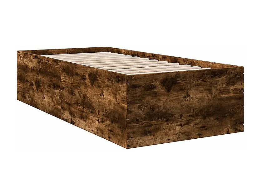 Cadre de lit chêne fumé 100x200 bois d'ingénierie