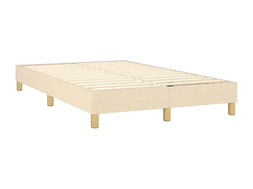 Sommier à lattes de lit avec matelas LED Crème 120x200 Tissu