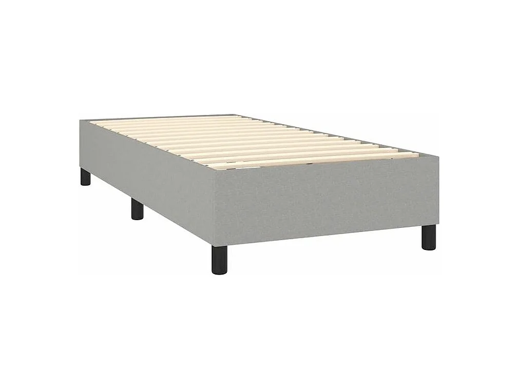 Sommier à lattes de lit et matelas Gris clair 90x190 Tissu