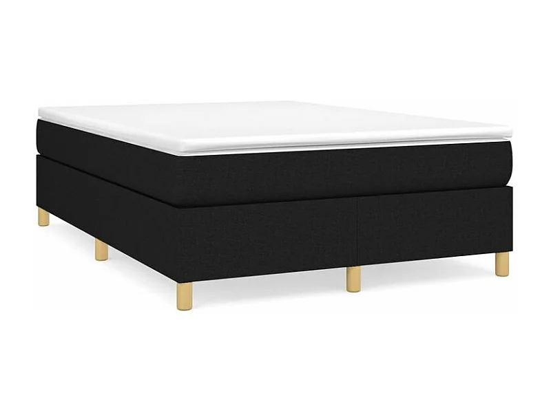 Sommier à lattes de lit avec matelas Noir 140x190 Tissu