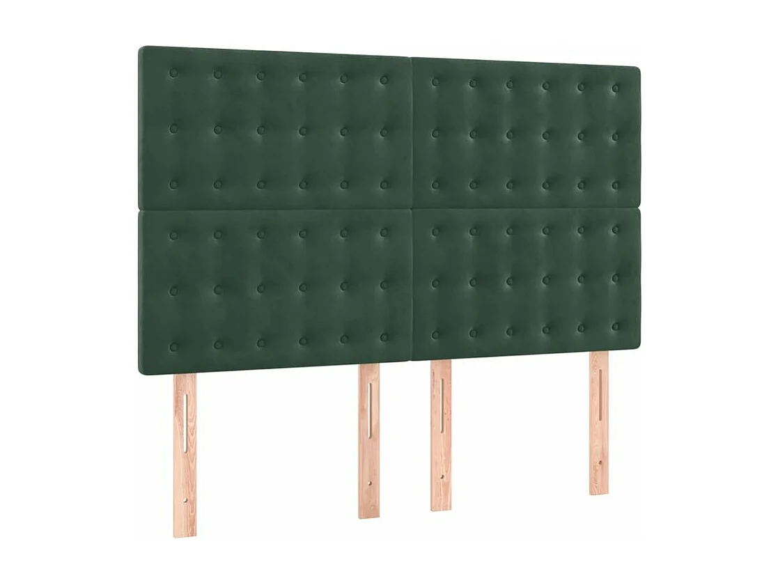 Sommier à lattes de lit et matelas Vert foncé 140x190 Velours