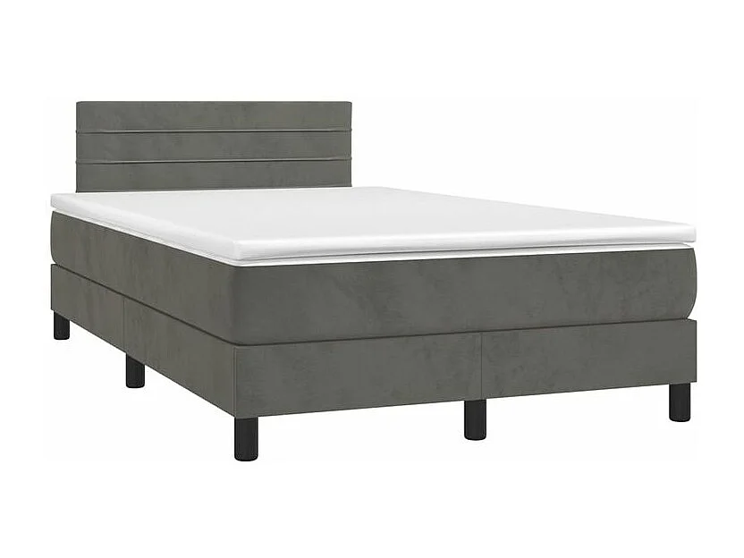 Sommier à lattes de lit et matelas Gris foncé 120x200 Velours