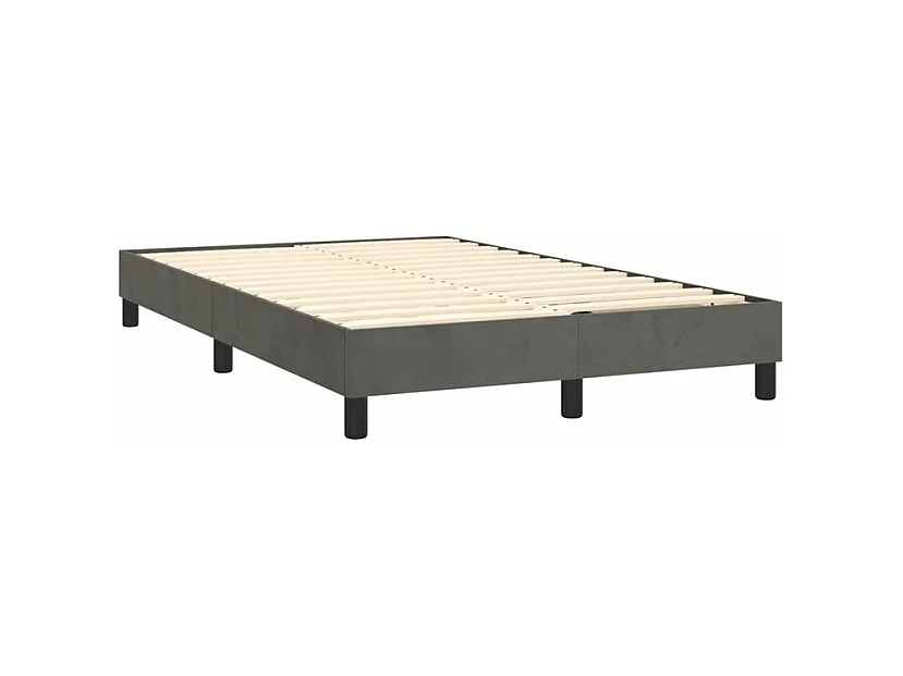 Sommier à lattes de lit et matelas Gris foncé 120x200 Velours