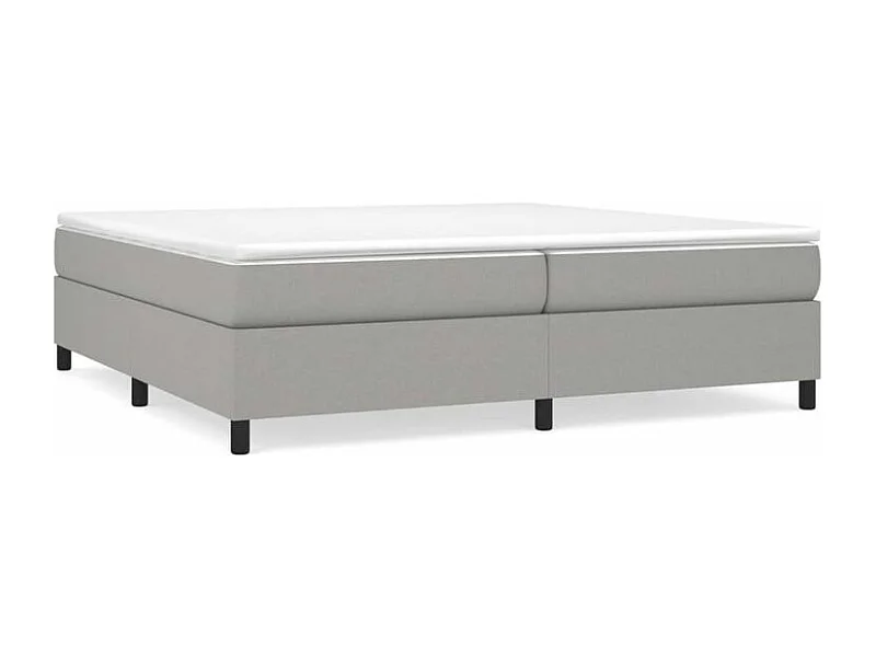 Sommier à lattes de lit avec matelas Gris clair 200x200 Tissu