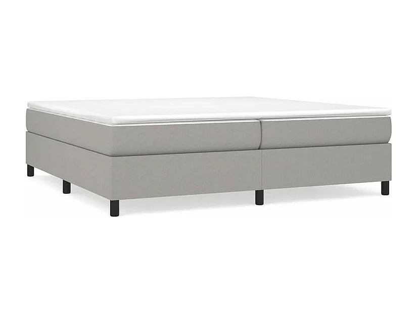 Sommier à lattes de lit avec matelas Gris clair 200x200 Tissu