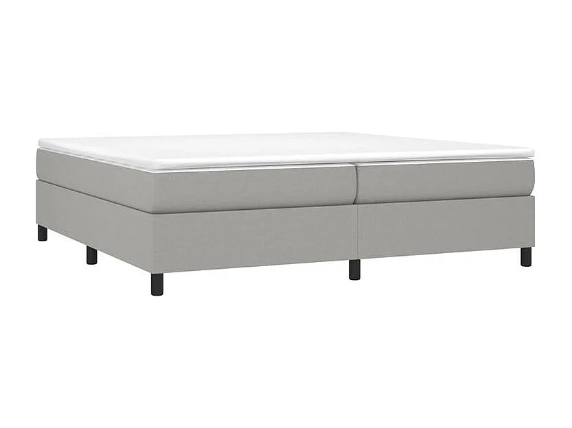 Sommier à lattes de lit avec matelas Gris clair 200x200 Tissu
