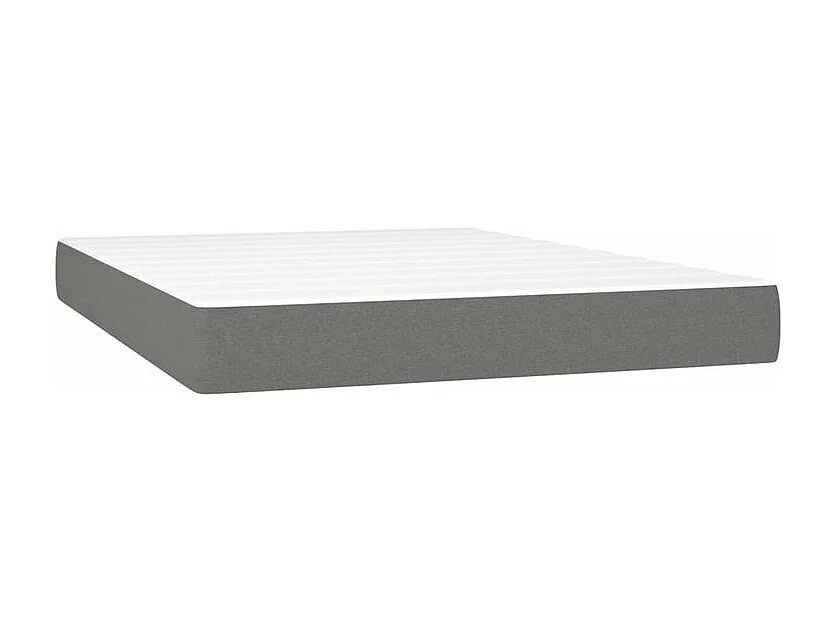 Sommier à lattes de lit avec matelas Gris foncé 140x200 Tissu