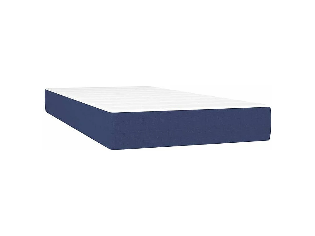 Sommier à lattes de lit avec matelas Bleu 90x190 Tissu
