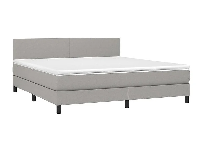 Sommier à lattes de lit matelas LED Gris clair 160x200 Tissu