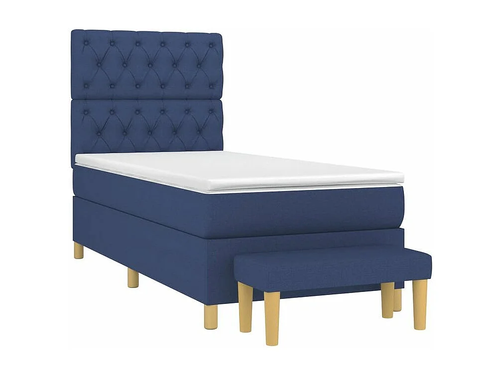 Sommier à lattes de lit avec matelas Bleu 80x200 Tissu