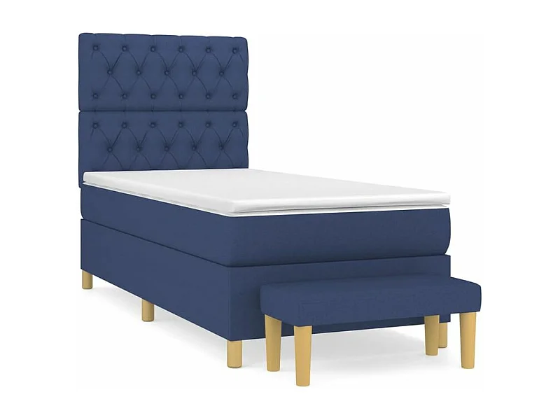 Sommier à lattes de lit avec matelas Bleu 80x200 Tissu
