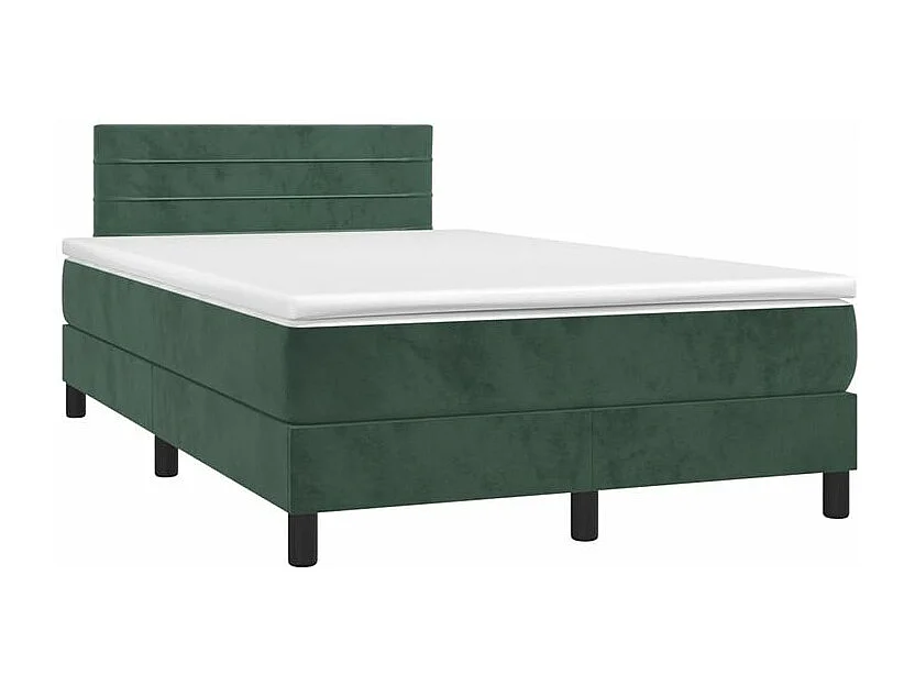 Sommier à lattes de lit et matelas Vert foncé 120x200 Velours