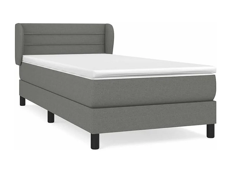 Sommier à lattes de lit avec matelas Gris foncé 80x200 Tissu