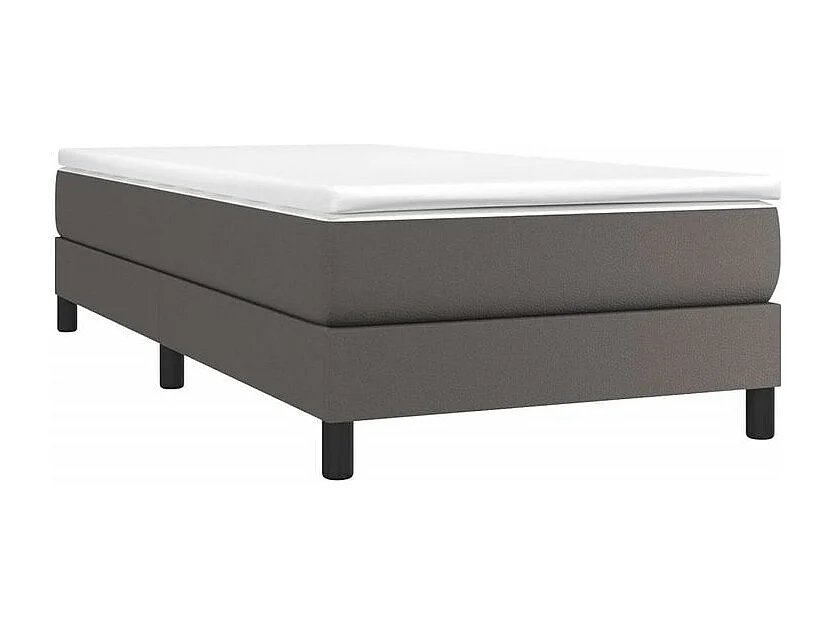 Sommier à lattes de lit avec matelas Gris 80x200 Similicuir
