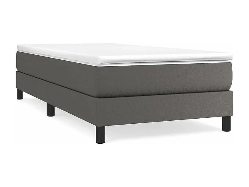 Sommier à lattes de lit avec matelas Gris 80x200 Similicuir