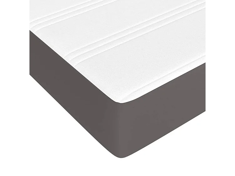 Sommier à lattes de lit avec matelas Gris 80x200 Similicuir