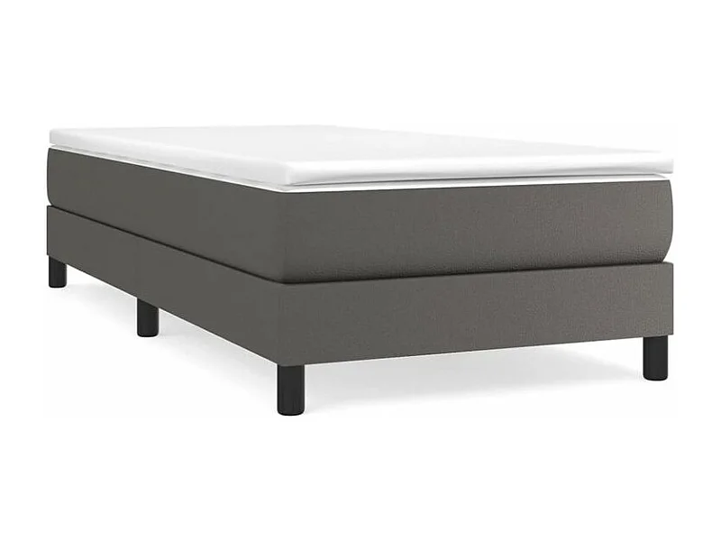 Sommier à lattes de lit avec matelas Gris 80x200 Similicuir