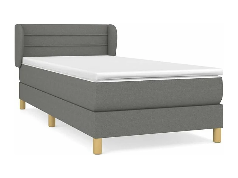 Sommier à lattes de lit avec matelas Gris foncé 100x200 Tissu