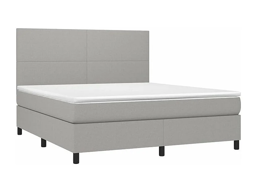 Sommier à lattes de lit et matelas et LED Gris clair 160x200